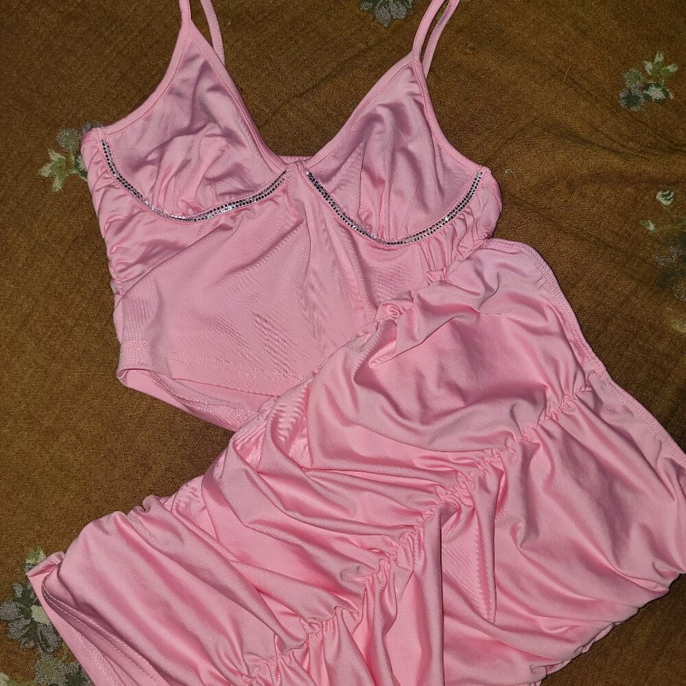 NEW | BABY PINK SKIRT AND TOP SET | SIZE SMALL